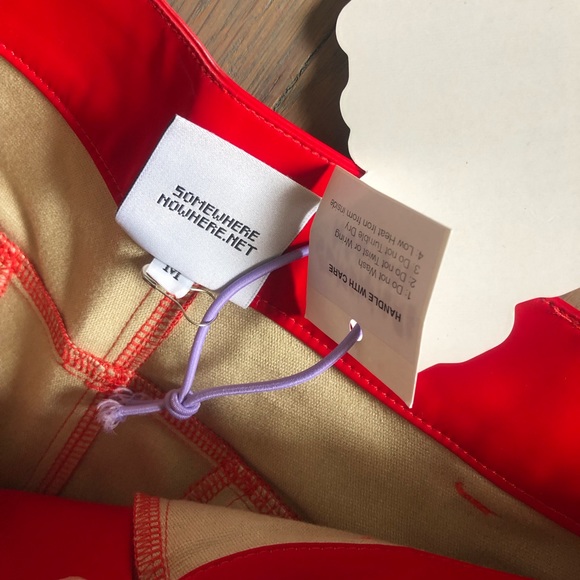 Somewhere Nowhere REBEL FAUX LEATHER BUTTON TROUSERS- M - Picture 3 of 12